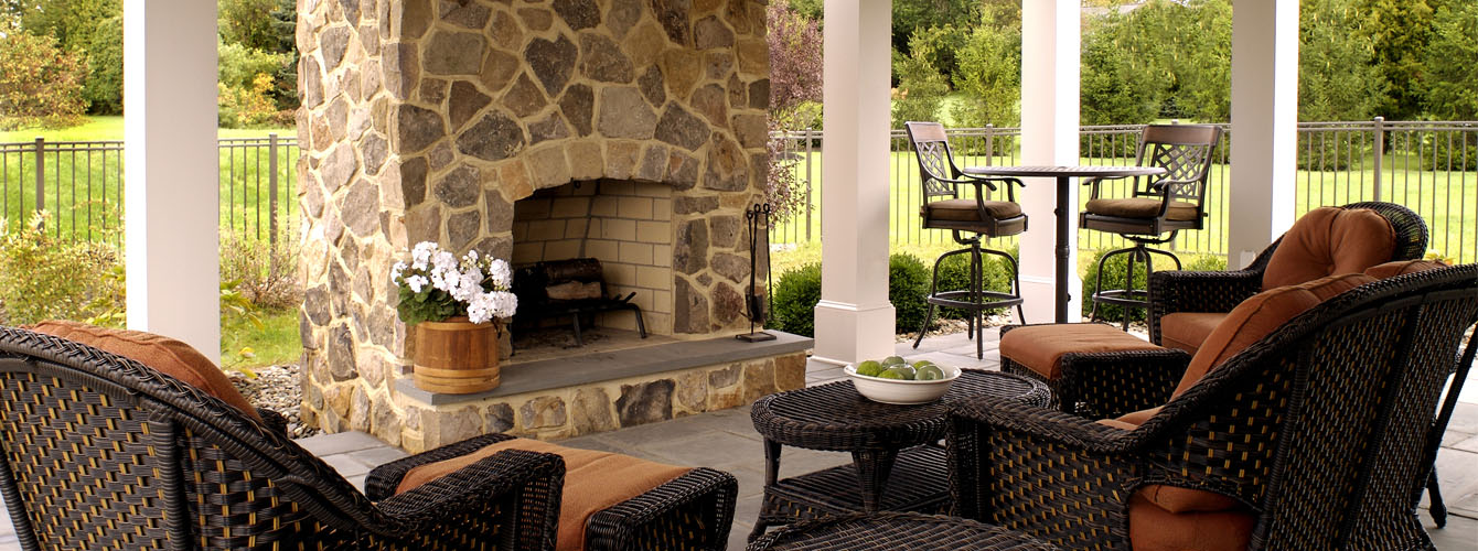 Outdoor Living Spaces Image with fireplace